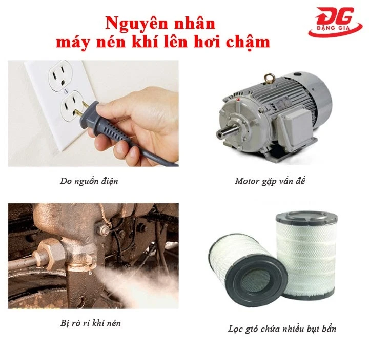 cách sửa chữa máy nén khí lên hơi chậm