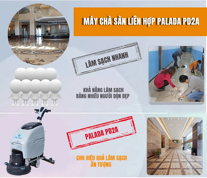 Ưu điểm của máy chà sàn liên hợp Palada PD2A