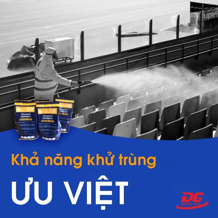 cloramin B có khả năng vệ sinh diệt khuẩn bề mặt sàn, các dụng cụ rất tốt