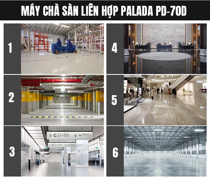 Ứng dụng của máy chà sàn liên hợp Palada PD-70D