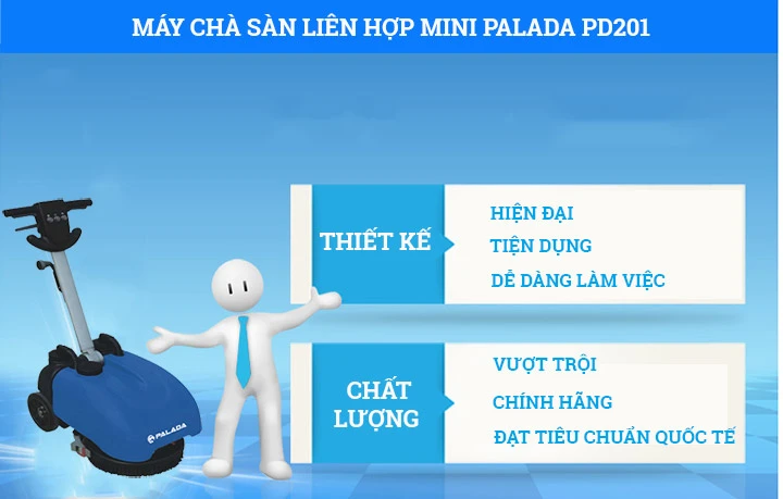 máy chà sàn liên hợp mini Palada PD201