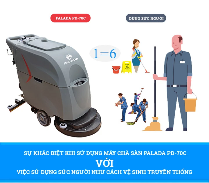 Hiệu quả sử dụng máy chà sàn liên hợp PD-70C