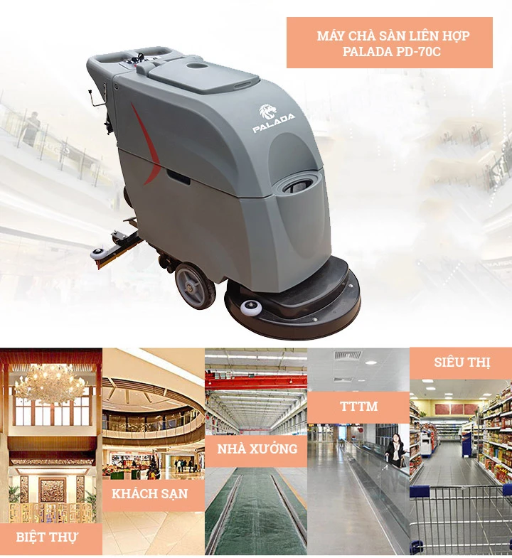 ứng dụng của máy chà sàn liên hợp Palada PD-70C