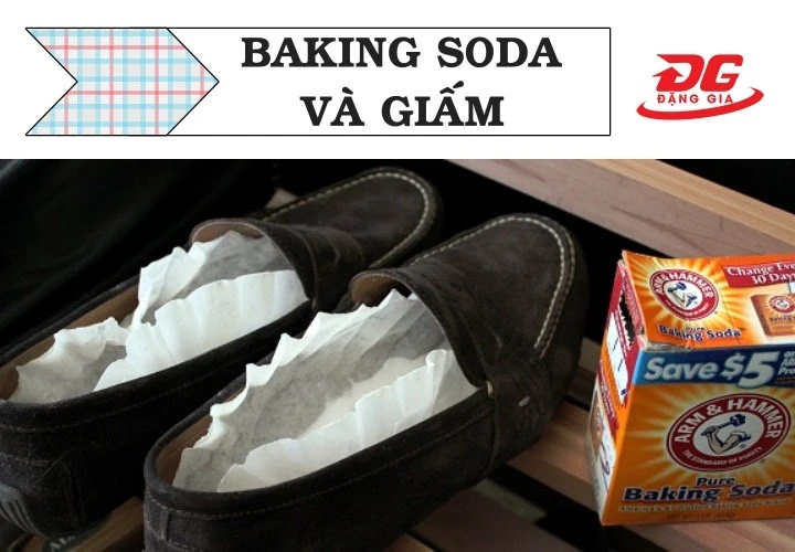 dùng hỗn hợp baking soda và giấm