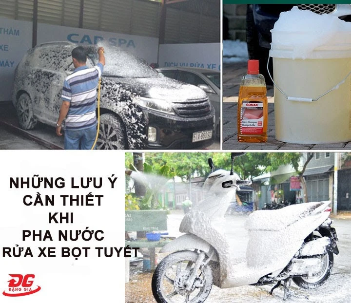 Lưu ý khi pha bọt tuyết rửa xe