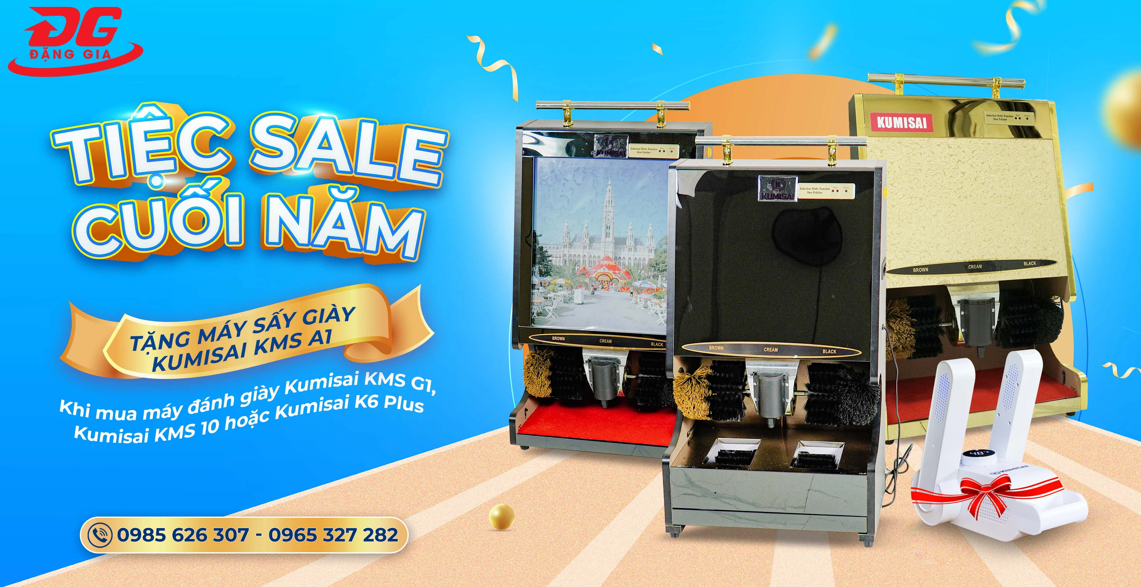ĐẠI TIỆC SALE CUỐI NĂM, Mua máy đánh giày Kumisai tặng Máy sấy giày