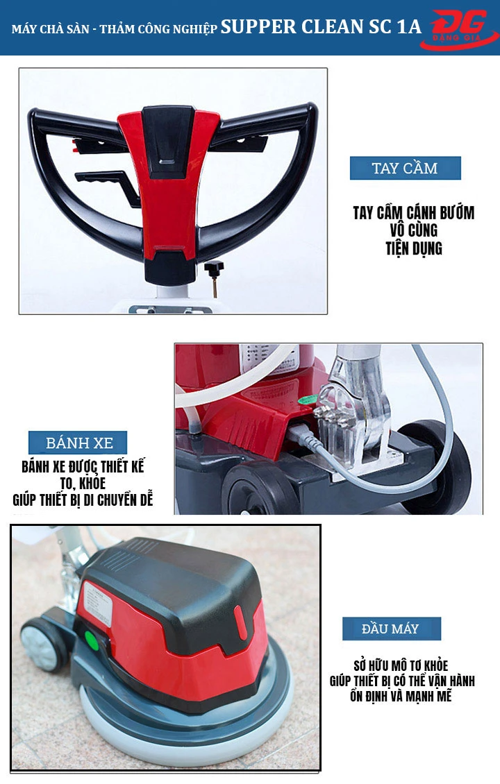 Bộ phận cấu tạo máy chà sàn - thảm công nghiệp Supper Clean SC 1A