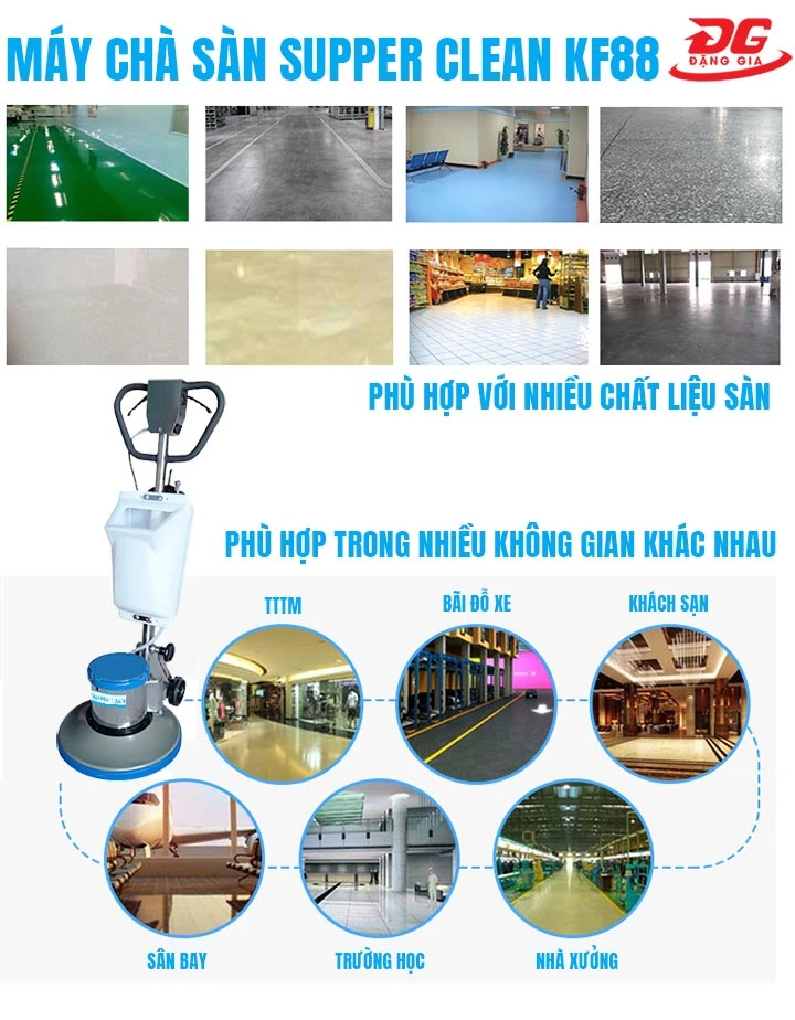 ứng dụng của máy chà sàn Supper Clean KF88
