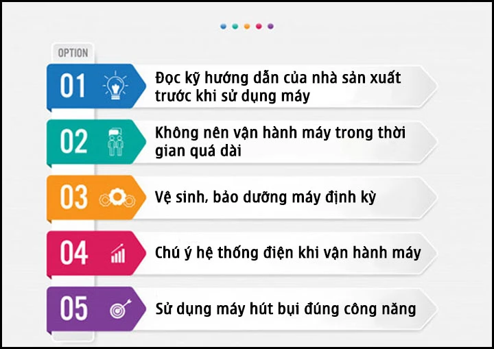 Một số lưu ý trong quá trình sử dụng máy hút bụi công nghiệp