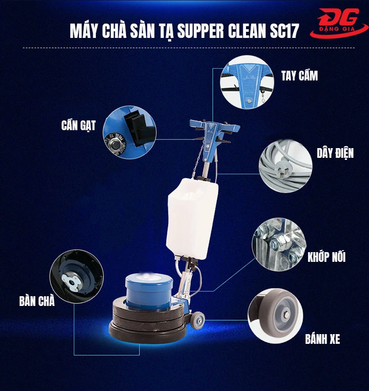 Cấu tạo máy chà sàn tạ Supper Clean SC17