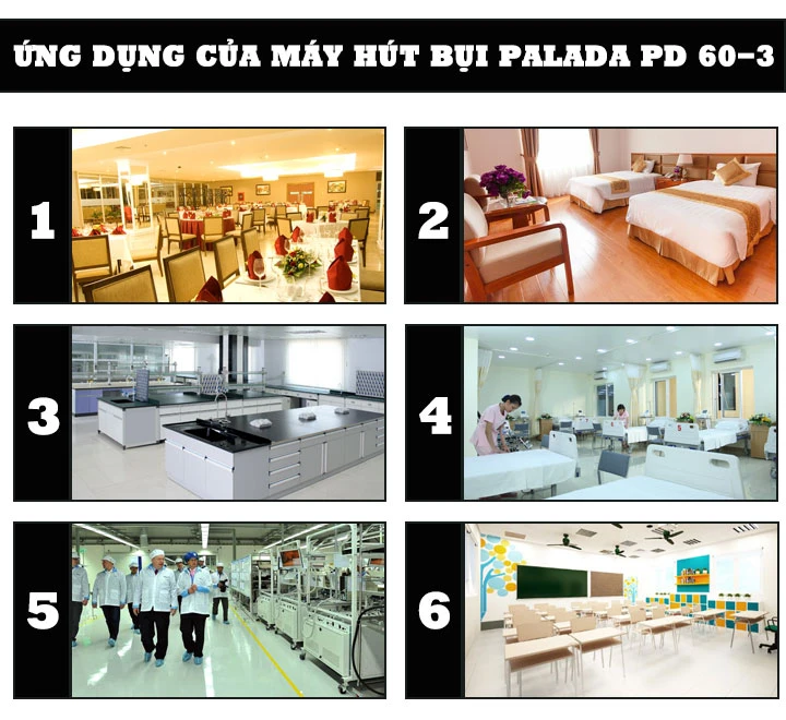 ứng dụng của máy hút bụi công nghiệp Palada PD 60-3