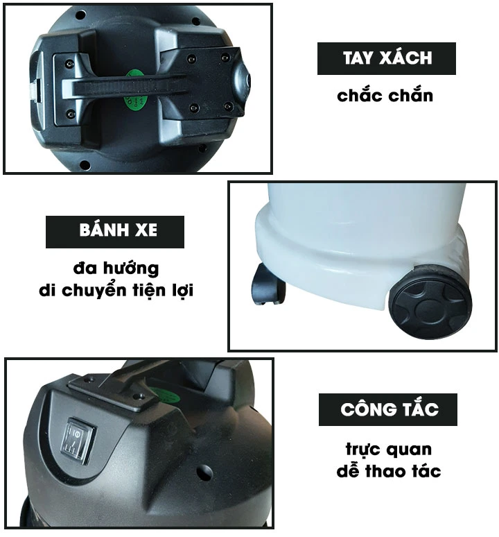 bộ phận máy hút bụi thùng nhựa Palada PD40