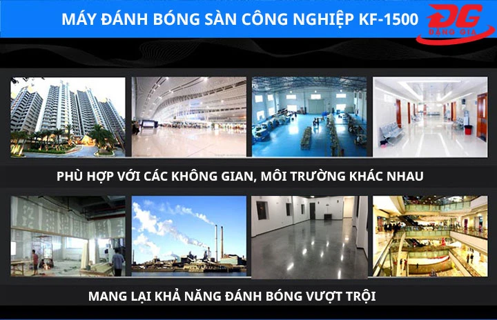Ứng dụng của máy đánh bóng sàn công nghiệp KF-1500