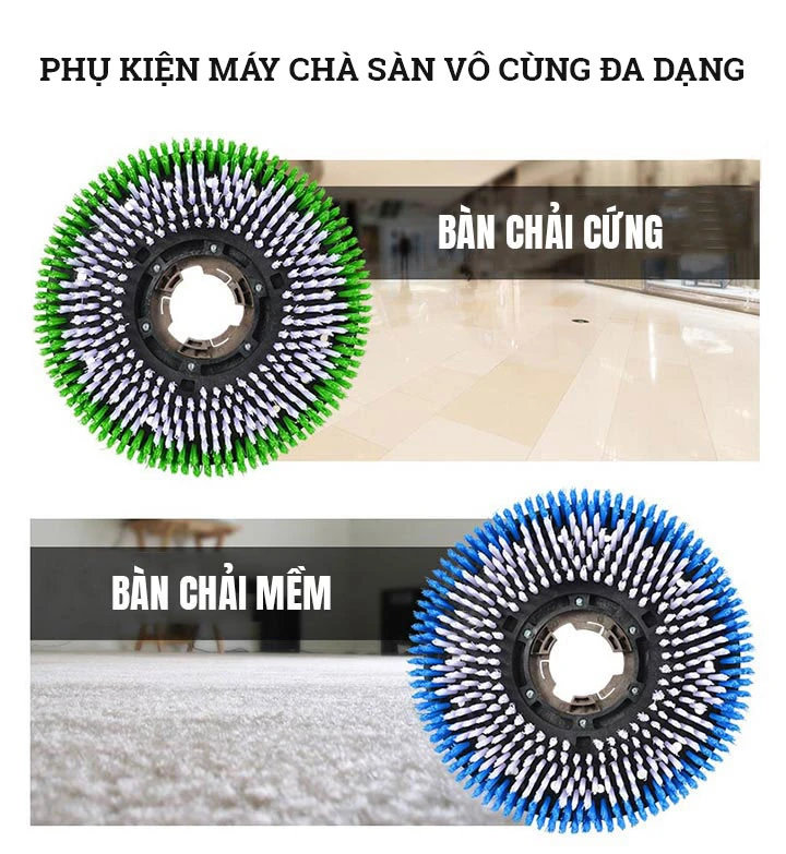 Phụ kiện chà sàn giúp đảm bảo công việc vệ sinh trên các chất liệu sàn khác nhau