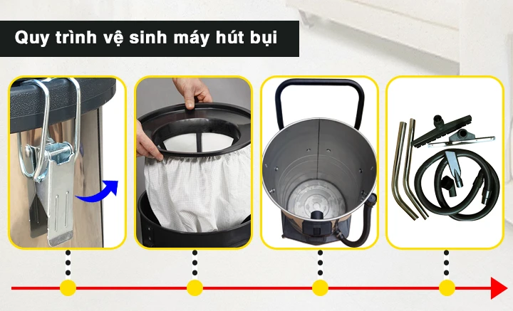 Quy trình vệ sinh máy hút bụi công nghiệp