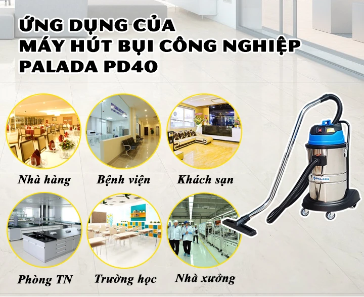 Máy hút bụi nước công nghiệp Palada PD40