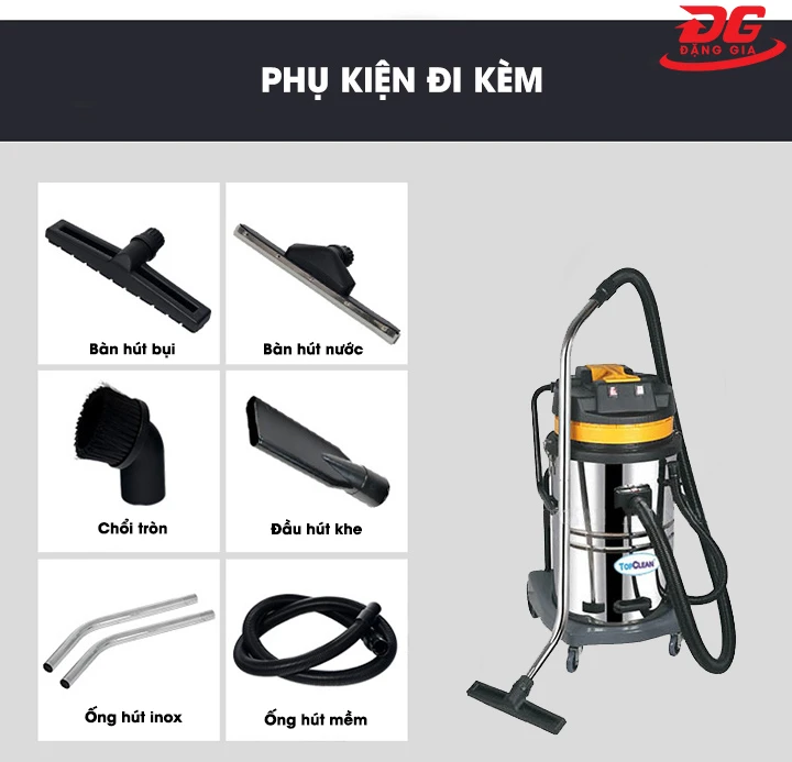 Với bộ phụ kèm sẽ giúp công việc vệ sinh diễn ra nhanh chóng và triệt để hơn