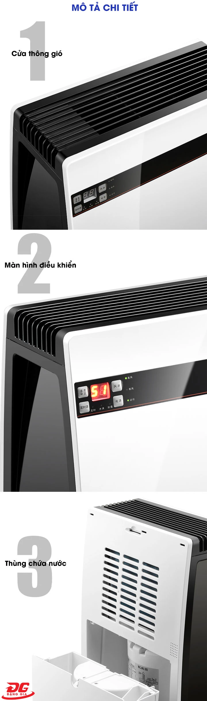 Chi tiết máy hút ẩm Edison ED-16B