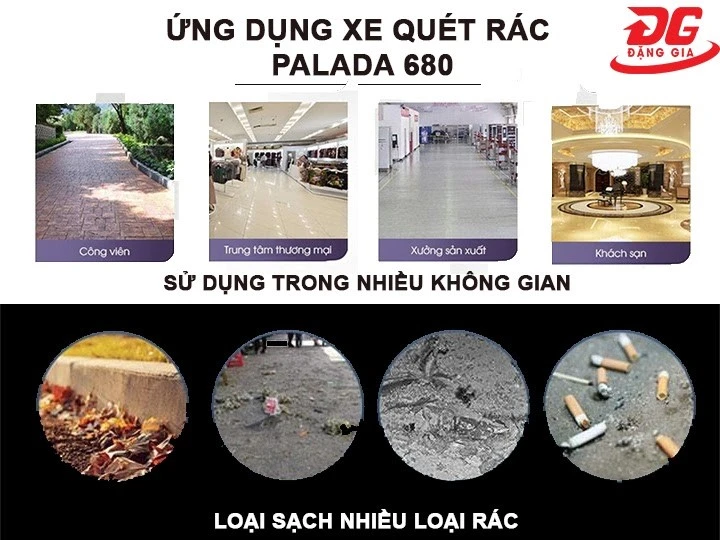 ứng dụng xe quét rác palada pd680