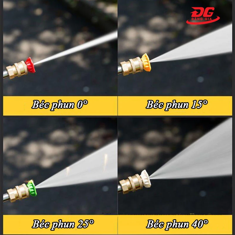 4 béc phun của máy phun rửa xe cao áp Kungfu KF 3.0KW