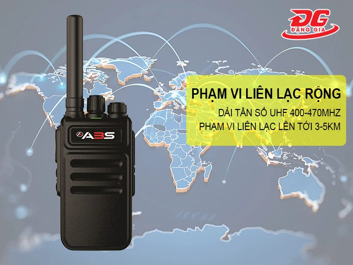 phạm vi liên lạc của bộ điện đàm ABS rộng