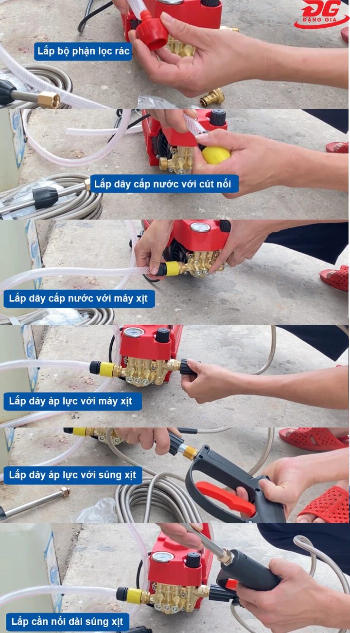 Các bước lắp đặt máy rửa xe Bosch AQT 125 3500W