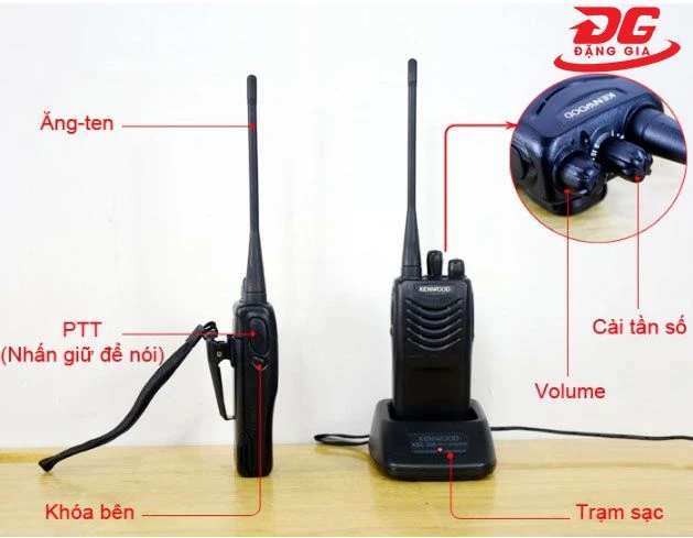 Chi tiết cấu tạo máy bộ đàm liên lạc cầm tay Kenwood TK 3000