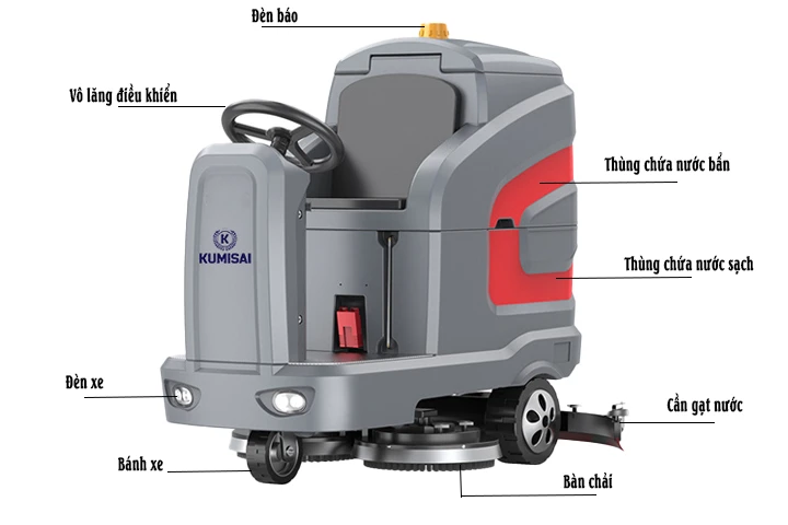 Cấu tạo máy chà sàn ngồi lái model KMS 138