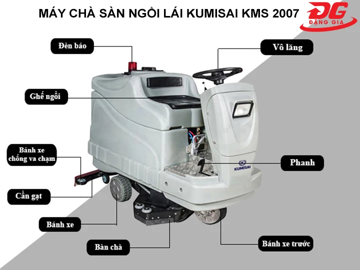Cấu tạo máy chà sàn ngồi lái Kumisai KMS 2007