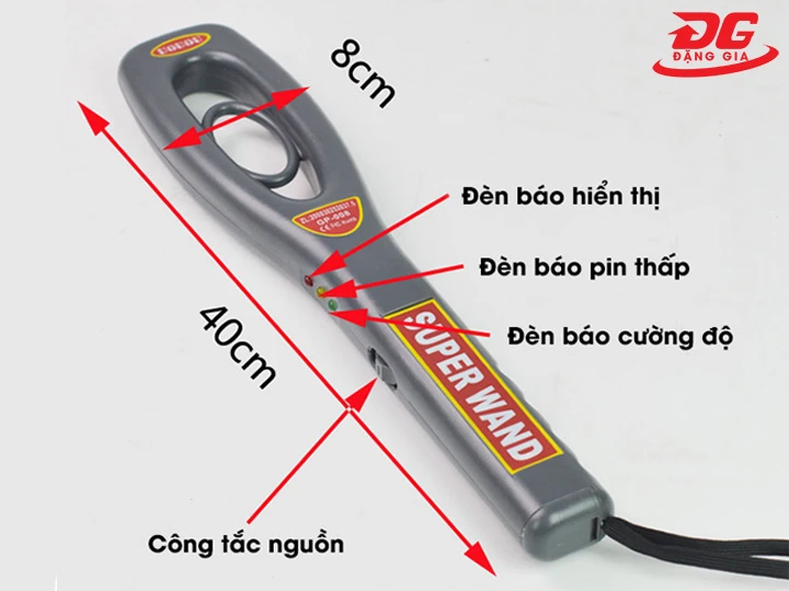 cấu tạo Máy dò kim loại Super Wand GP 008