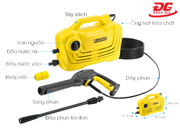 Cấu tạo máy rửa xe Karcher K2 Classic