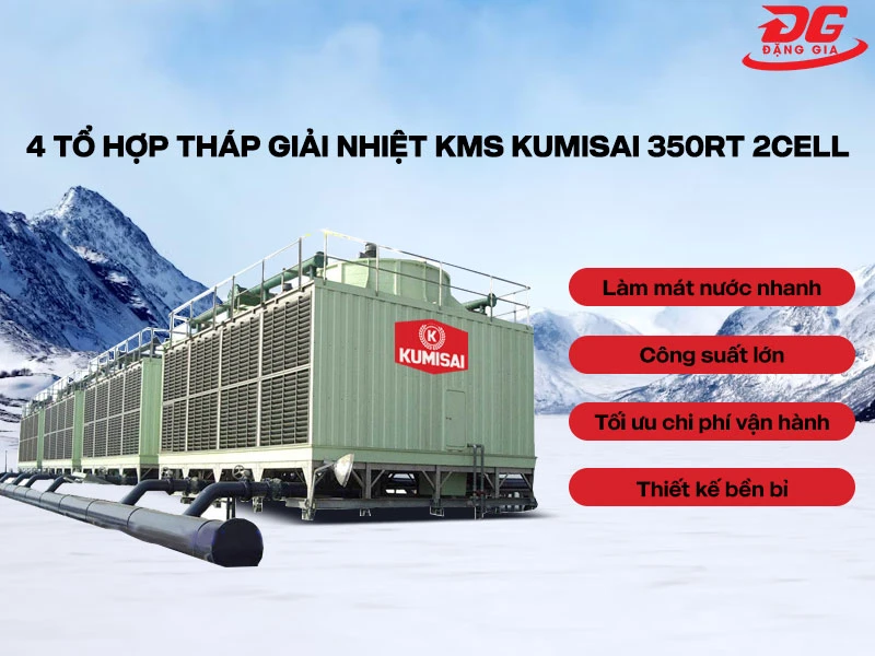 tổ hợp tháp giải nhiệt công nghiệp KMS Kumisai 350RT 2Cell*4