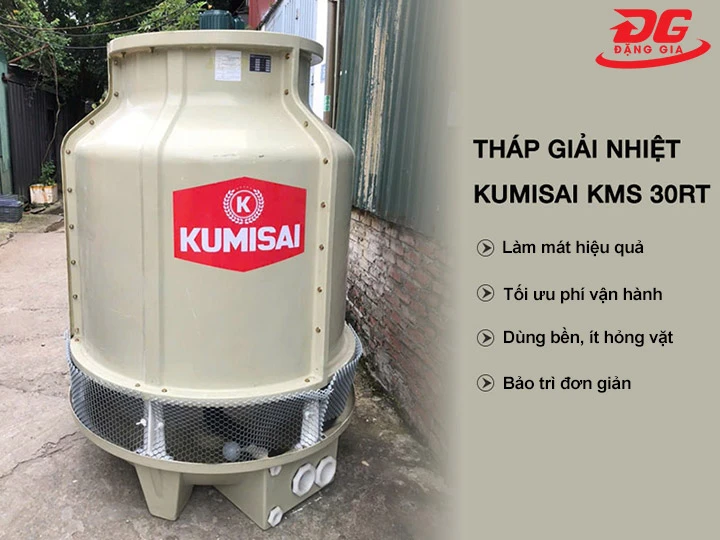 tháp làm mát Kumisai KMS 30RT hỗ trợ máy móc làm việc liên tục