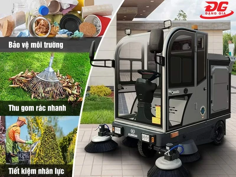 mua xe quét rác ngồi lái Kumisai KMS 1900D
