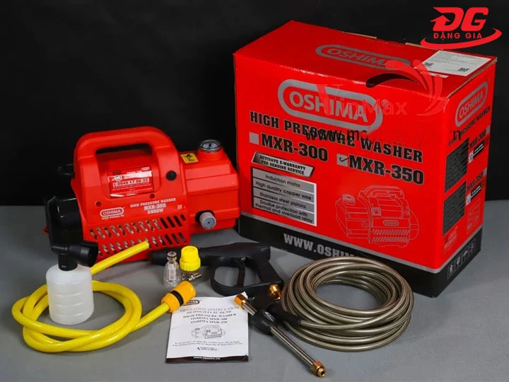 Đầy đủ phụ kiện của máy rửa xe Oshima