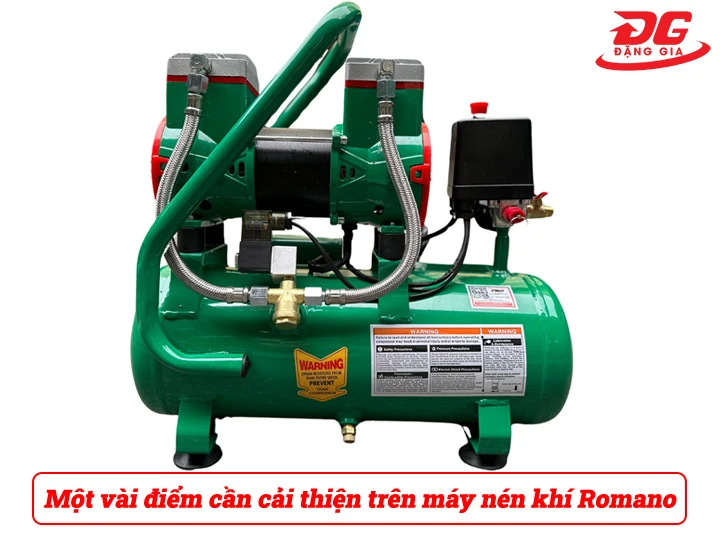 Một vài điểm cần cải thiện máy nén khí Romano