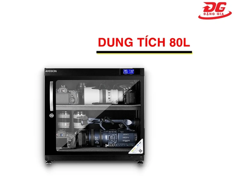 Dung tích tủ lên đến 80L giúp đựng được nhiều thiết bị hơn