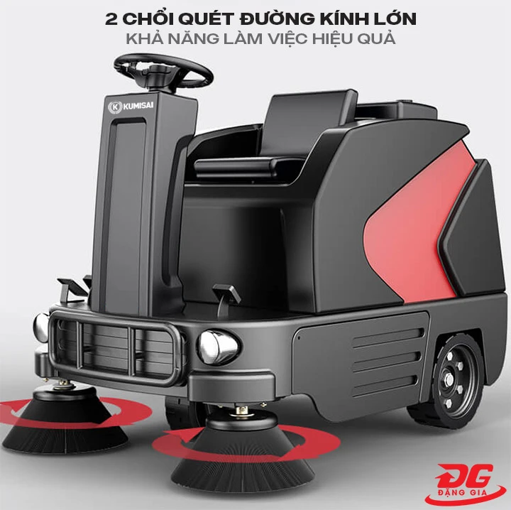 chổi 2 bên xe quét rác ngồi lái Kumisai KMS-S6