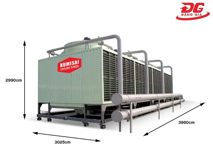 Kích thước của tháp giải nhiệt vuông Kumisai KMS 250RT