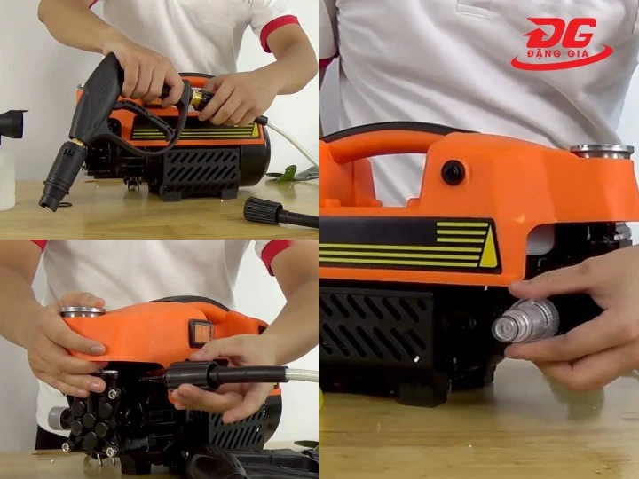 lắp phụ kiện cho máy rửa xe Fumak