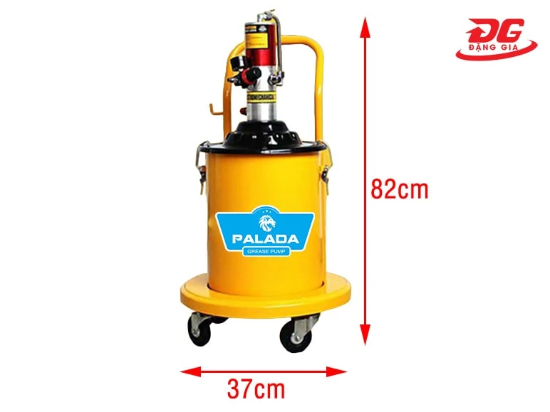 Kích thước máy bơm mỡ khí nén Palada PD-9T