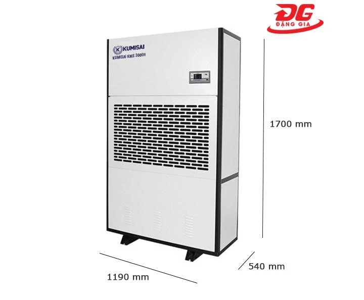 Kích thước máy hút ẩm Kumisai KMS-3800H