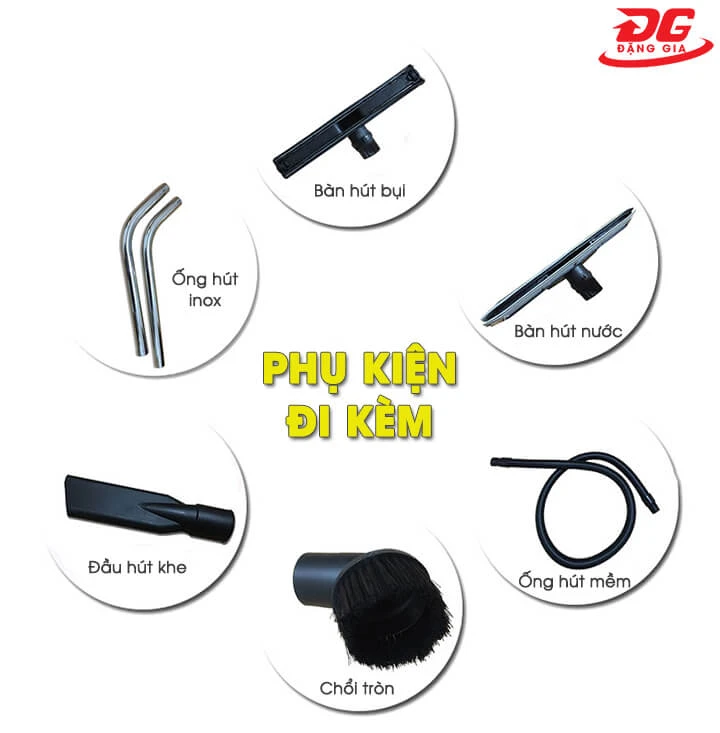Phụ kiện đi kèm máy hút bụi công nghiệp Supper Clean PD40