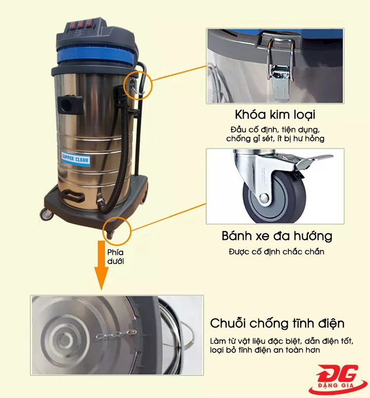 Máy hút bụi công nghiệp suất cao Supper Clean SC80
