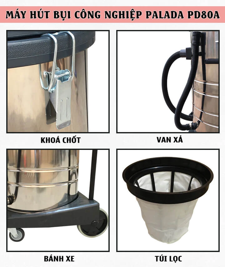 Máy hút bụi nước công nghiệp Palada PD80A
