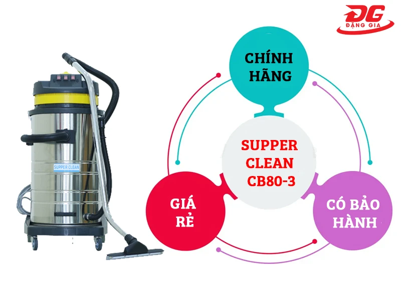 Máy hút bụi công nghiệp Supper Clean CB80-3 giá rẻ
