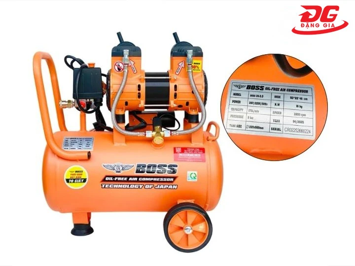 Máy khí nén không dầu Boss 24L