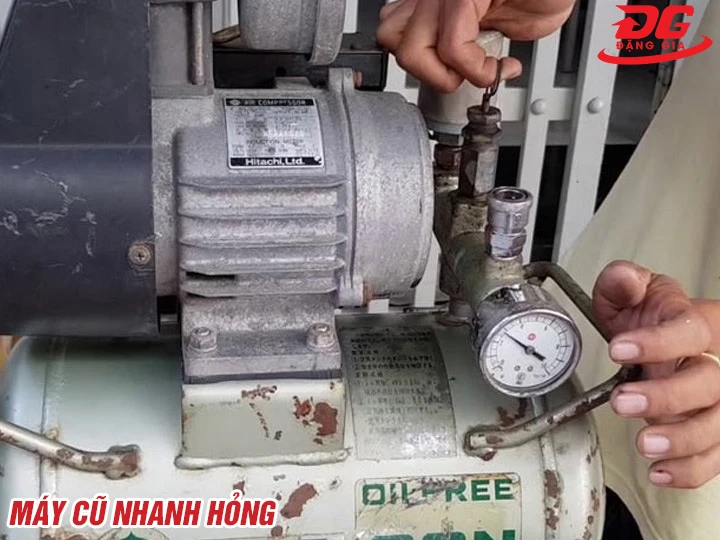 Máy nén khí mini cũ nhanh hỏng