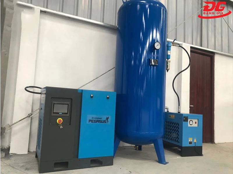 Lắp đặt hệ thống máy nén khí trục vít Pegasus TMPM30A 22kW cho xưởng sản xuất dây điện tại Hoài Đức