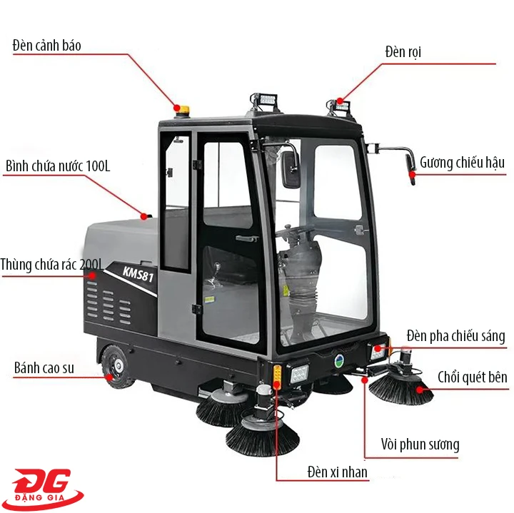Xe quét rác công nghiệp Kumisai KMS-81 chính hãng